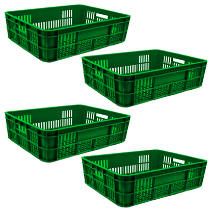 Bakery Crate Storage Crate Storage Box Organizer Bin Stackable Basket Heavy Duty Reinforced Walls Anti-Slip Grid Base UV Stabilized Fade-Resistant Easy Handling for Bakery Food Storage Transport – 590 x 450 x 170 mm 53L
