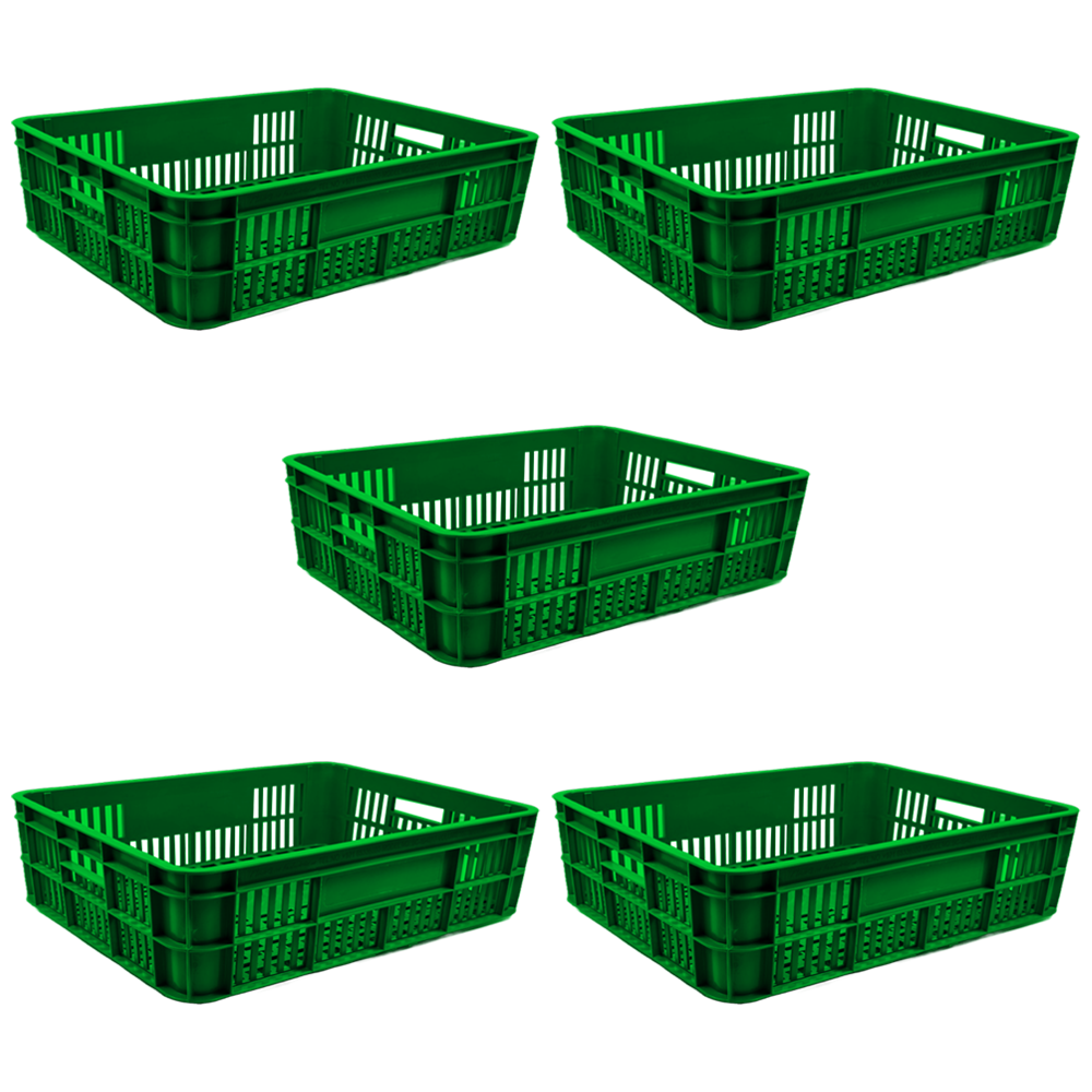Bakery Crate Storage Crate Storage Box Organizer Bin Stackable Basket Heavy Duty Reinforced Walls Anti-Slip Grid Base UV Stabilized Fade-Resistant Easy Handling for Bakery Food Storage Transport – 590 x 450 x 170 mm 53L