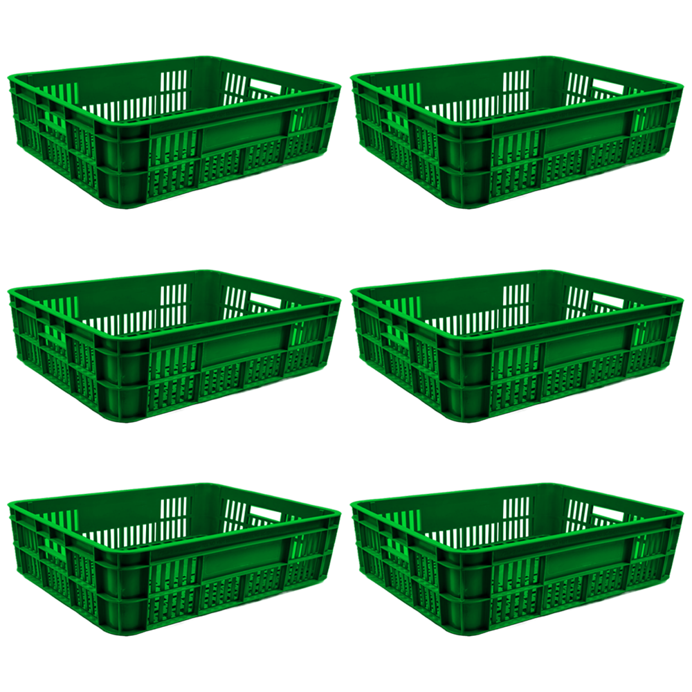 Bakery Crate Storage Crate Storage Box Organizer Bin Stackable Basket Heavy Duty Reinforced Walls Anti-Slip Grid Base UV Stabilized Fade-Resistant Easy Handling for Bakery Food Storage Transport – 590 x 450 x 170 mm 53L