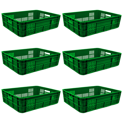 Bakery Crate Storage Crate Storage Box Organizer Bin Stackable Basket Heavy Duty Reinforced Walls Anti-Slip Grid Base UV Stabilized Fade-Resistant Easy Handling for Bakery Food Storage Transport – 590 x 450 x 170 mm 53L