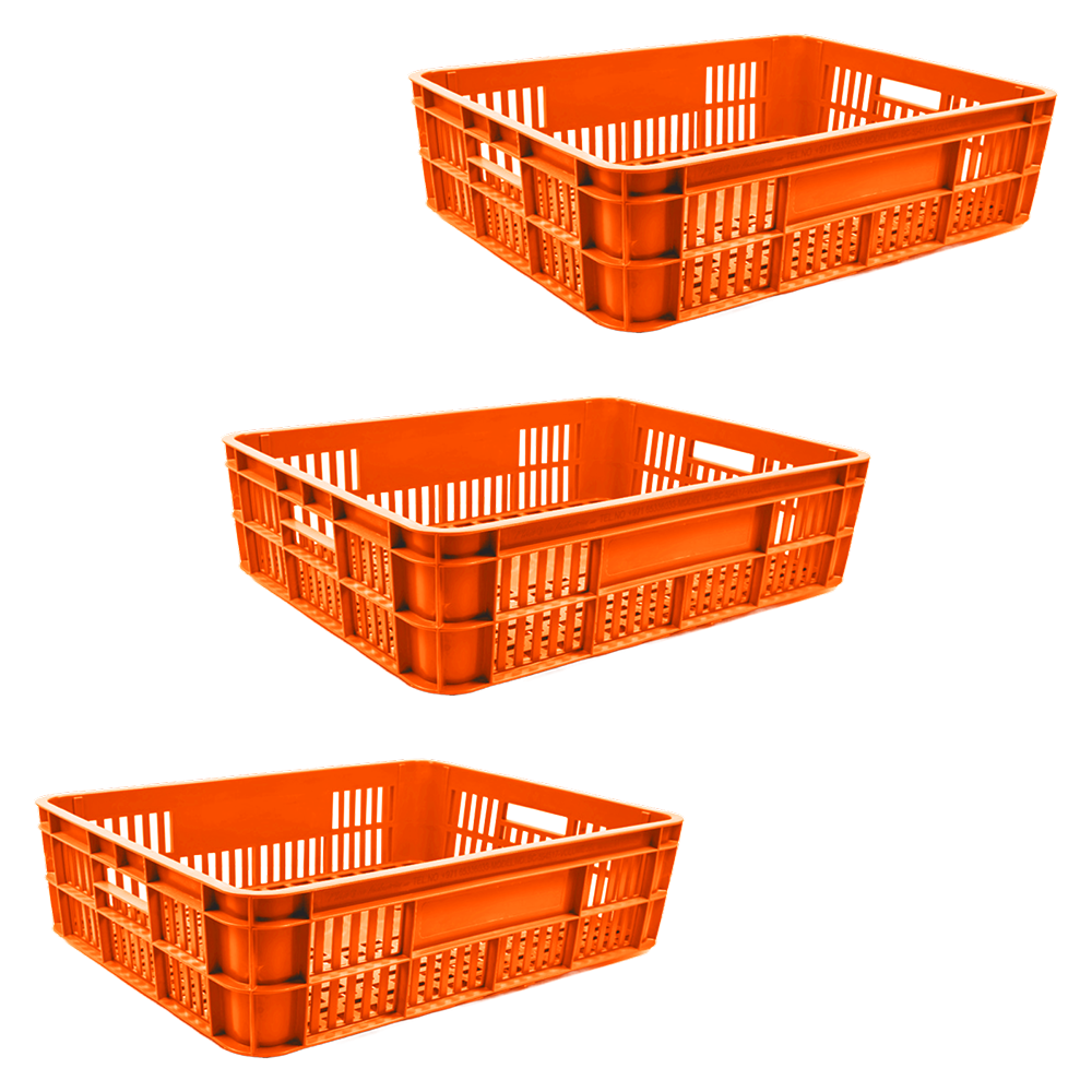 Bakery Crate Storage Crate Storage Box Organizer Bin Stackable Basket Heavy Duty Reinforced Walls Anti-Slip Grid Base UV Stabilized Fade-Resistant Easy Handling for Bakery Food Storage Transport – 590 x 450 x 170 mm 53L