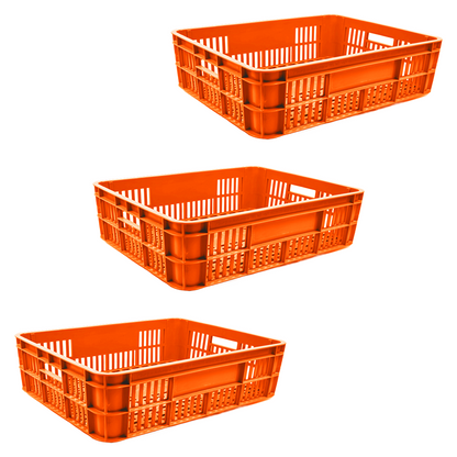 Bakery Crate Storage Crate Storage Box Organizer Bin Stackable Basket Heavy Duty Reinforced Walls Anti-Slip Grid Base UV Stabilized Fade-Resistant Easy Handling for Bakery Food Storage Transport – 590 x 450 x 170 mm 53L