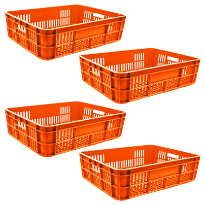Bakery Crate Storage Crate Storage Box Organizer Bin Stackable Basket Heavy Duty Reinforced Walls Anti-Slip Grid Base UV Stabilized Fade-Resistant Easy Handling for Bakery Food Storage Transport – 590 x 450 x 170 mm 53L