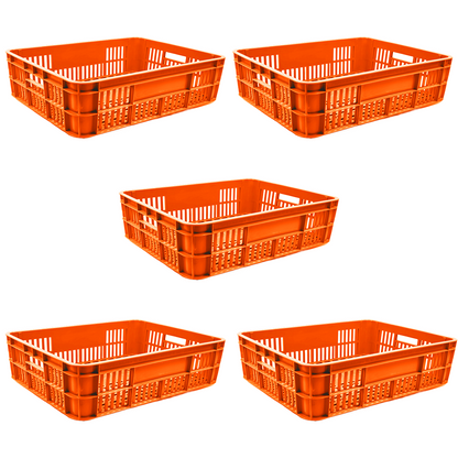 Bakery Crate Storage Crate Storage Box Organizer Bin Stackable Basket Heavy Duty Reinforced Walls Anti-Slip Grid Base UV Stabilized Fade-Resistant Easy Handling for Bakery Food Storage Transport – 590 x 450 x 170 mm 53L