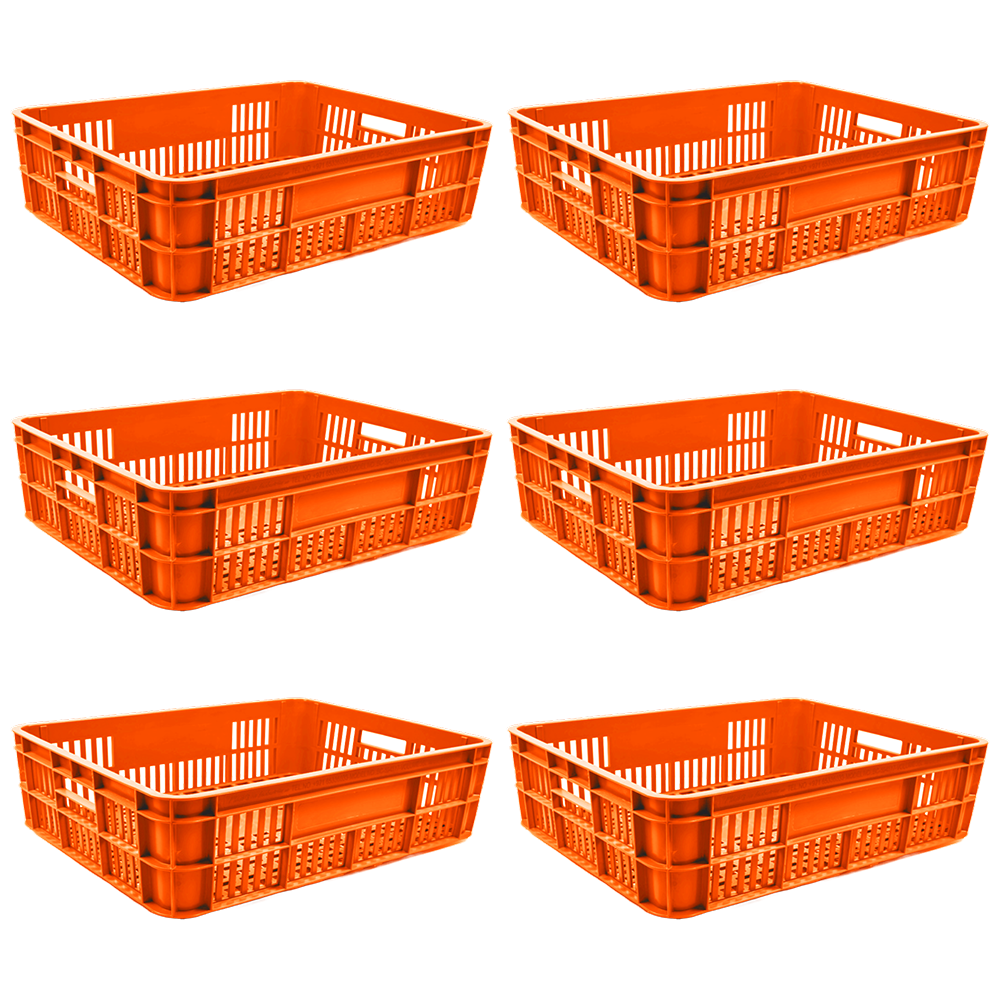 Bakery Crate Storage Crate Storage Box Organizer Bin Stackable Basket Heavy Duty Reinforced Walls Anti-Slip Grid Base UV Stabilized Fade-Resistant Easy Handling for Bakery Food Storage Transport – 590 x 450 x 170 mm 53L