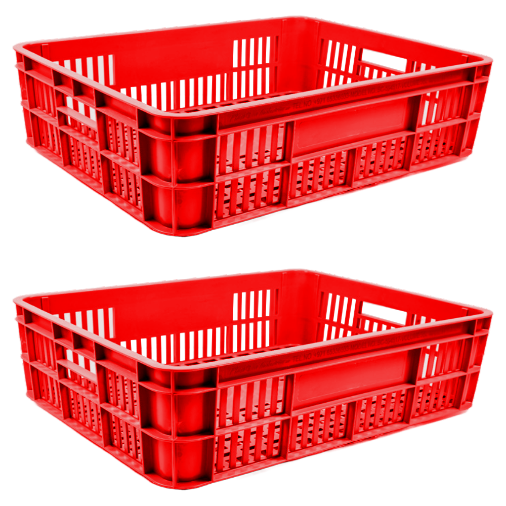 Bakery Crate Storage Crate Storage Box Organizer Bin Stackable Basket Heavy Duty Reinforced Walls Anti-Slip Grid Base UV Stabilized Fade-Resistant Easy Handling for Bakery Food Storage Transport – 590 x 450 x 170 mm 53L