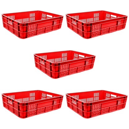 Bakery Crate Storage Crate Storage Box Organizer Bin Stackable Basket Heavy Duty Reinforced Walls Anti-Slip Grid Base UV Stabilized Fade-Resistant Easy Handling for Bakery Food Storage Transport – 590 x 450 x 170 mm 53L