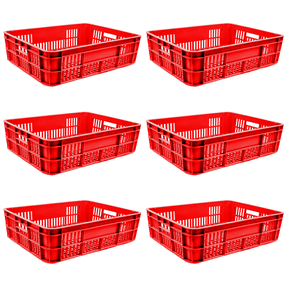 Bakery Crate Storage Crate Storage Box Organizer Bin Stackable Basket Heavy Duty Reinforced Walls Anti-Slip Grid Base UV Stabilized Fade-Resistant Easy Handling for Bakery Food Storage Transport – 590 x 450 x 170 mm 53L