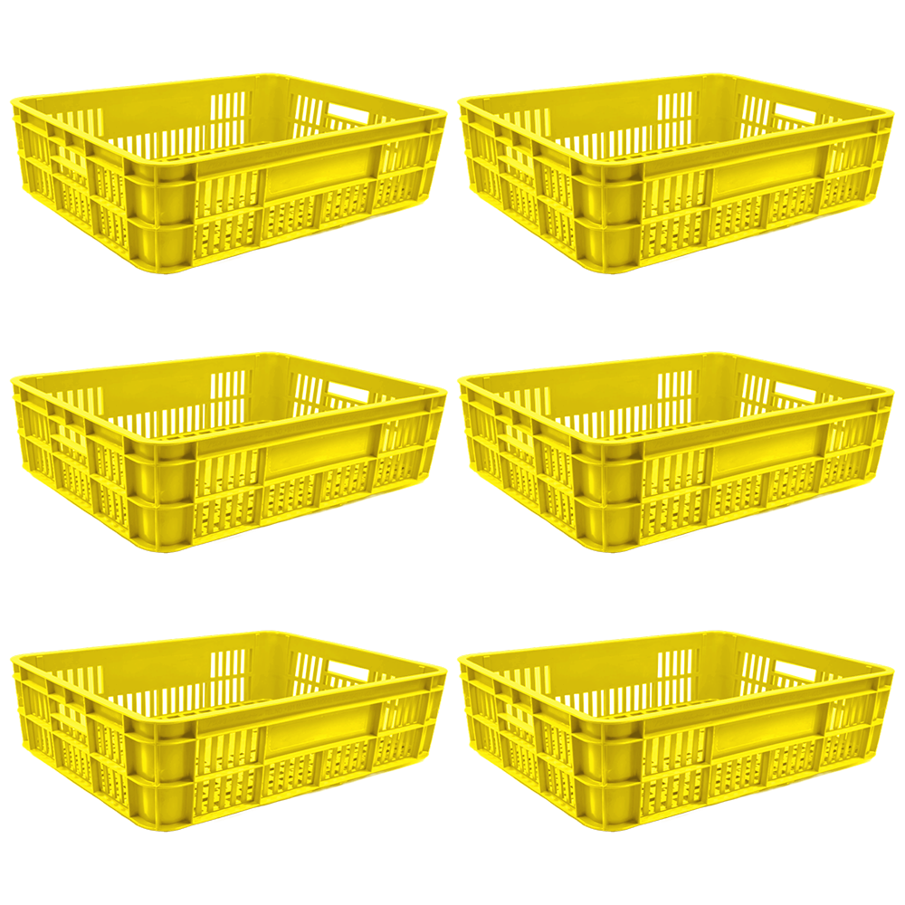 Bakery Crate Storage Crate Storage Box Organizer Bin Stackable Basket Heavy Duty Reinforced Walls Anti-Slip Grid Base UV Stabilized Fade-Resistant Easy Handling for Bakery Food Storage Transport – 590 x 450 x 170 mm 53L