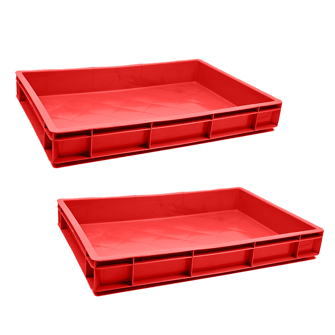 Catering Closed Crate Storage Crate Storage Box Organizer Bin Stackable Basket Heavy Duty Reinforced Walls Anti-Slip Grid Base UV Stabilized Fade-Resistant Easy Handling for Catering Food Storage Transport – 600 x 400 x 80 mm 19L