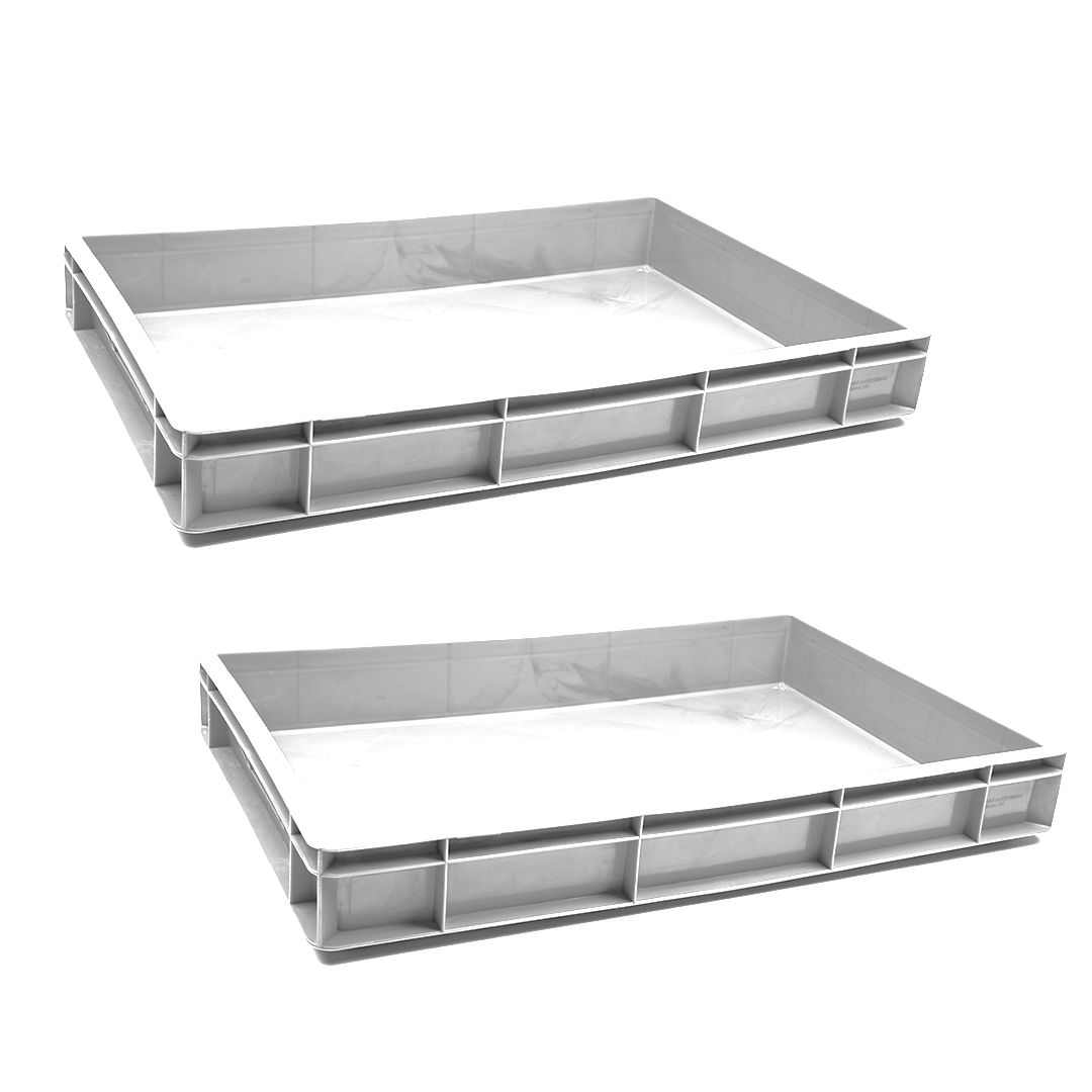 Catering Closed Crate Storage Crate Storage Box Organizer Bin Stackable Basket Heavy Duty Reinforced Walls Anti-Slip Grid Base UV Stabilized Fade-Resistant Easy Handling for Catering Food Storage Transport – 600 x 400 x 80 mm 19L