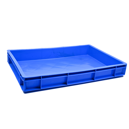 Catering Closed Crate Storage Crate Storage Box Organizer Bin Stackable Basket Heavy Duty Reinforced Walls Anti-Slip Grid Base UV Stabilized Fade-Resistant Easy Handling for Catering Food Storage Transport – 600 x 400 x 80 mm 19L - Ethic Solutions -