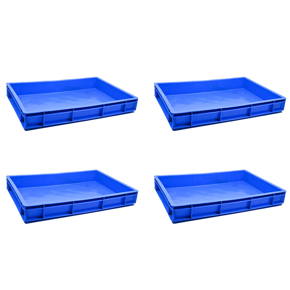 Catering Closed Crate Storage Crate Storage Box Organizer Bin Stackable Basket Heavy Duty Reinforced Walls Anti-Slip Grid Base UV Stabilized Fade-Resistant Easy Handling for Catering Food Storage Transport – 600 x 400 x 80 mm 19L