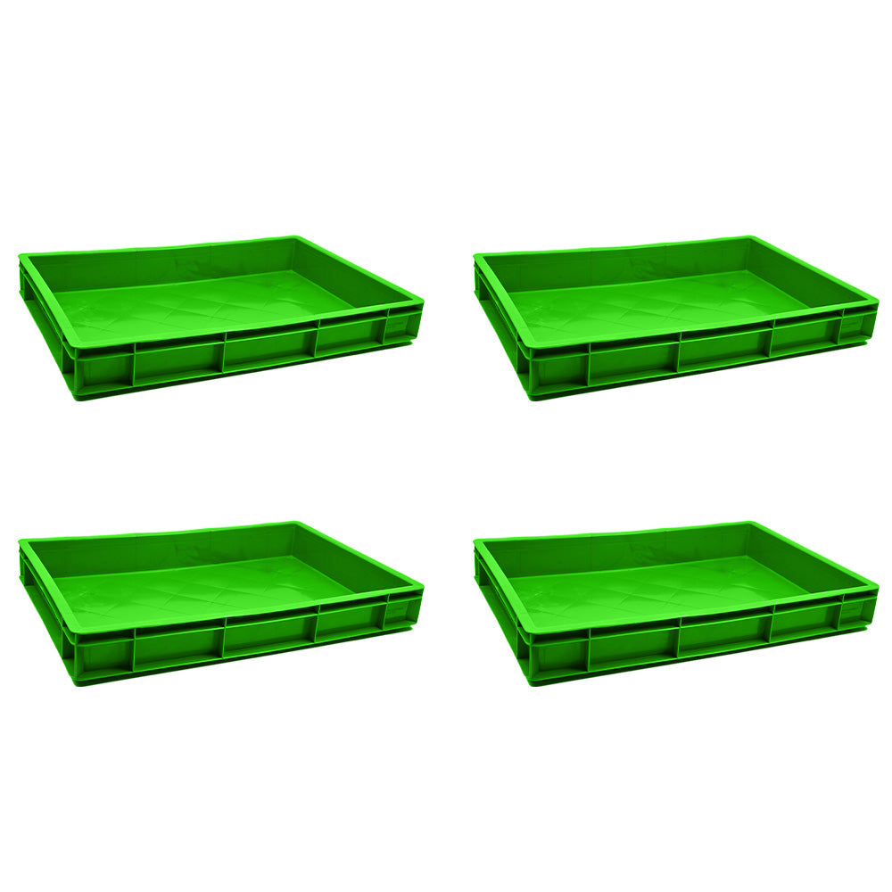 Catering Closed Crate Storage Crate Storage Box Organizer Bin Stackable Basket Heavy Duty Reinforced Walls Anti-Slip Grid Base UV Stabilized Fade-Resistant Easy Handling for Catering Food Storage Transport – 600 x 400 x 80 mm 19L