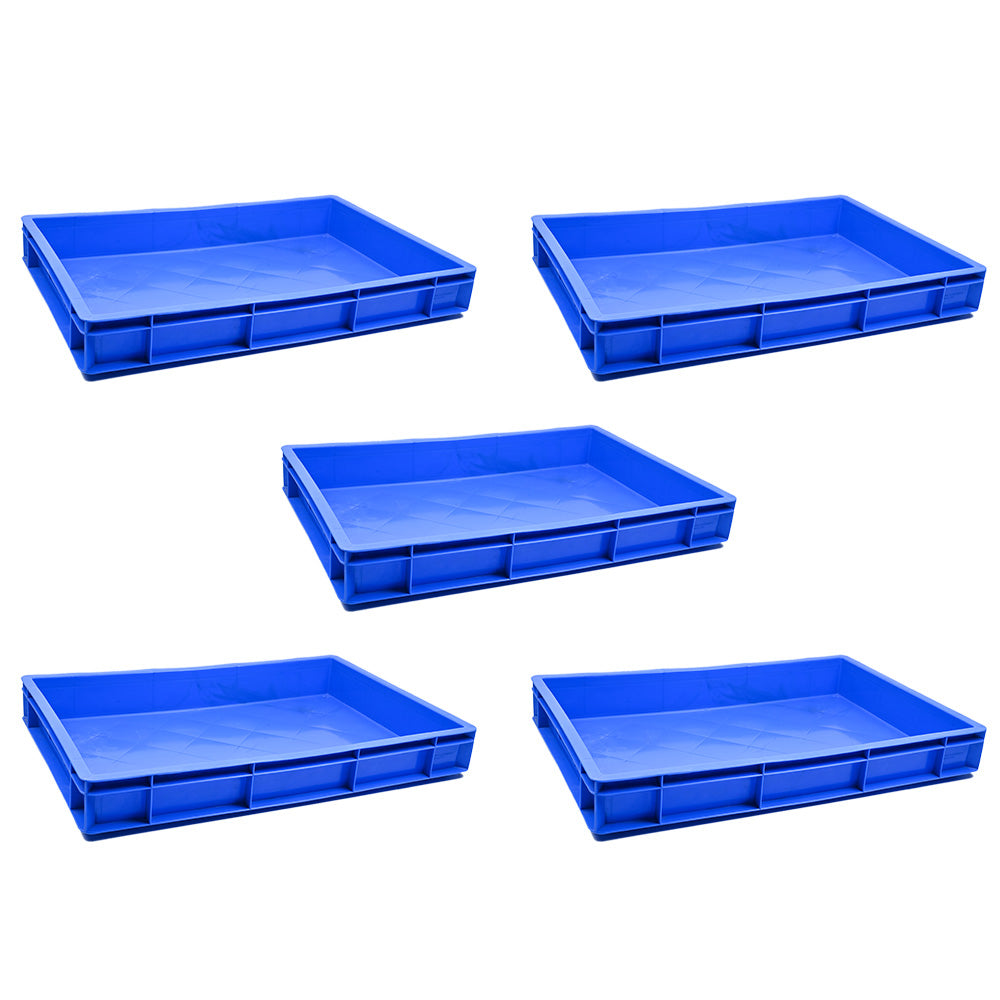 Catering Closed Crate Storage Crate Storage Box Organizer Bin Stackable Basket Heavy Duty Reinforced Walls Anti-Slip Grid Base UV Stabilized Fade-Resistant Easy Handling for Catering Food Storage Transport – 600 x 400 x 80 mm 19L