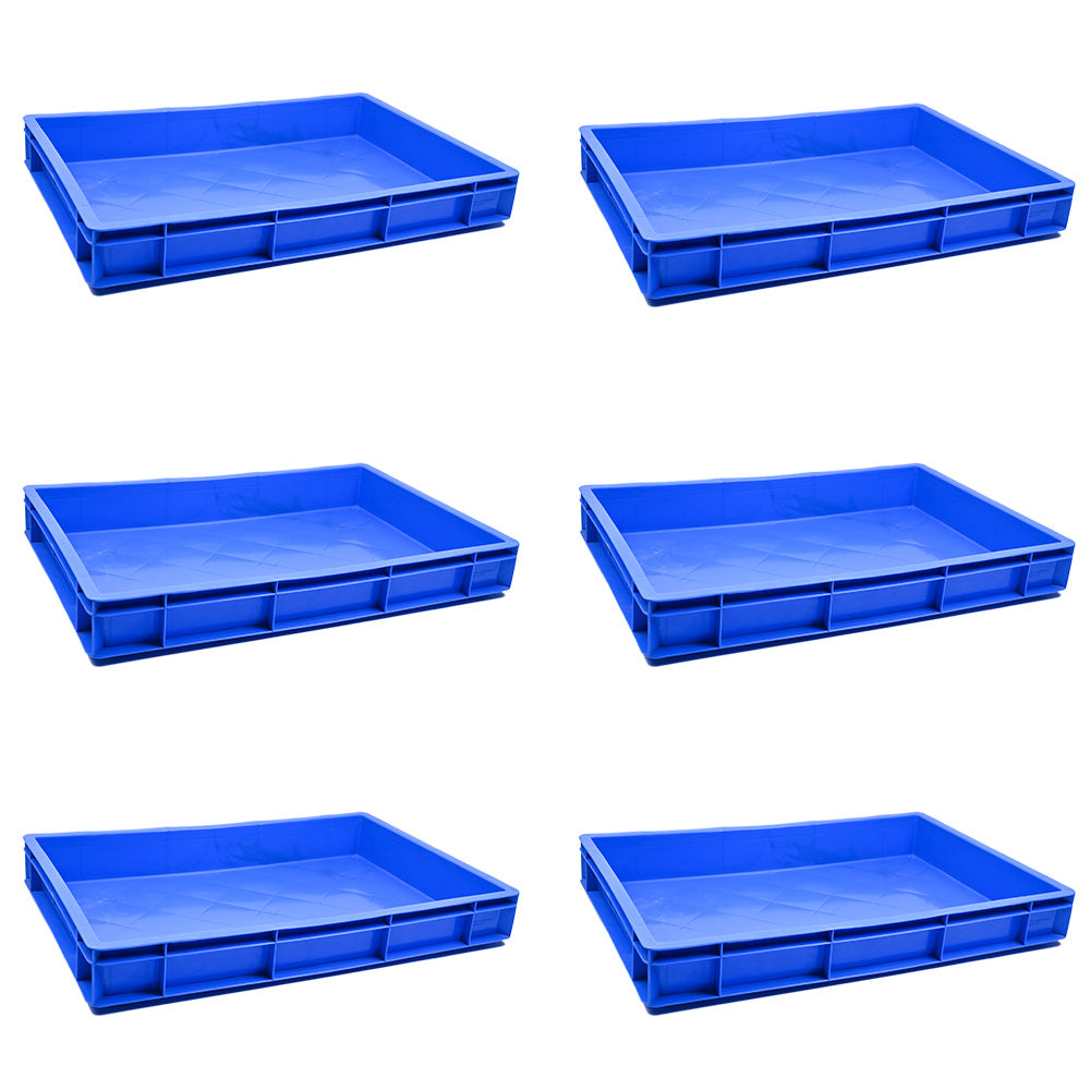 Catering Closed Crate Storage Crate Storage Box Organizer Bin Stackable Basket Heavy Duty Reinforced Walls Anti-Slip Grid Base UV Stabilized Fade-Resistant Easy Handling for Catering Food Storage Transport – 600 x 400 x 80 mm 19L