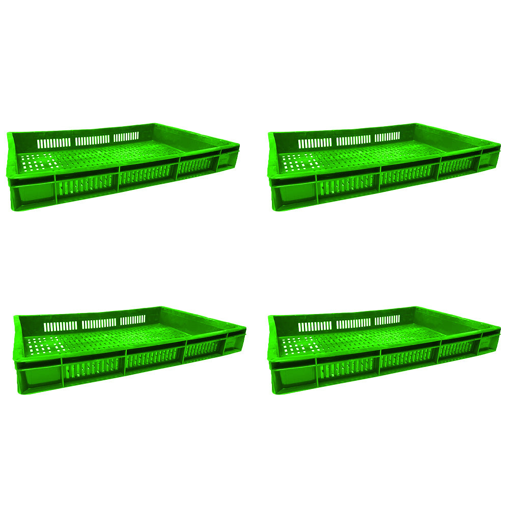 Catering Ventilated Crate Storage Crate Storage Box Organizer Bin Stackable Basket Heavy Duty Reinforced Walls Anti-Slip Grid Base UV Stabilized Fade-Resistant Easy Handling for Catering Food Storage Transport – 600 x 400 x 80 mm 19 L