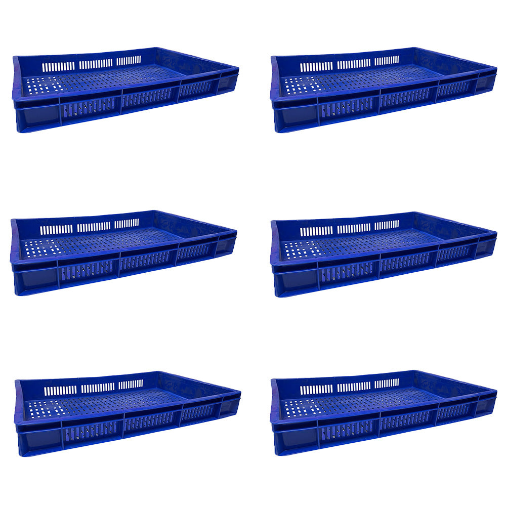 Catering Ventilated Crate Storage Crate Storage Box Organizer Bin Stackable Basket Heavy Duty Reinforced Walls Anti-Slip Grid Base UV Stabilized Fade-Resistant Easy Handling for Catering Food Storage Transport – 600 x 400 x 80 mm 19 L