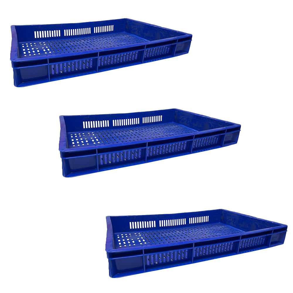 Catering Ventilated Crate Storage Crate Storage Box Organizer Bin Stackable Basket Heavy Duty Reinforced Walls Anti-Slip Grid Base UV Stabilized Fade-Resistant Easy Handling for Catering Food Storage Transport – 600 x 400 x 80 mm 19 L