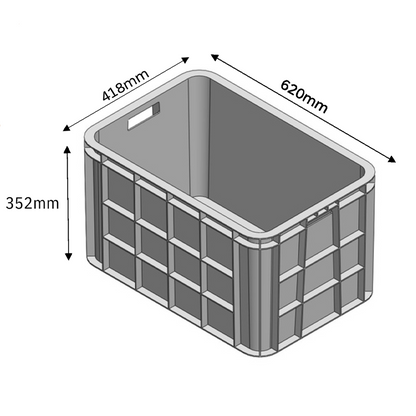Fish Crate Storage Crate Storage Box Organizer Bin Stackable Basket Heavy Duty Reinforced Walls Anti-Slip Grid Base UV Stabilized Fade-Resistant Easy Handling for Seafood Food Storage Transport – 600 x 400 x 280 mm 67 L - Ethic Solutions -