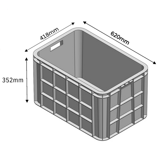 Multipurpose Closed Crate – Reinforced & Hygienic Storage (620mm x 418mm x 352mm)