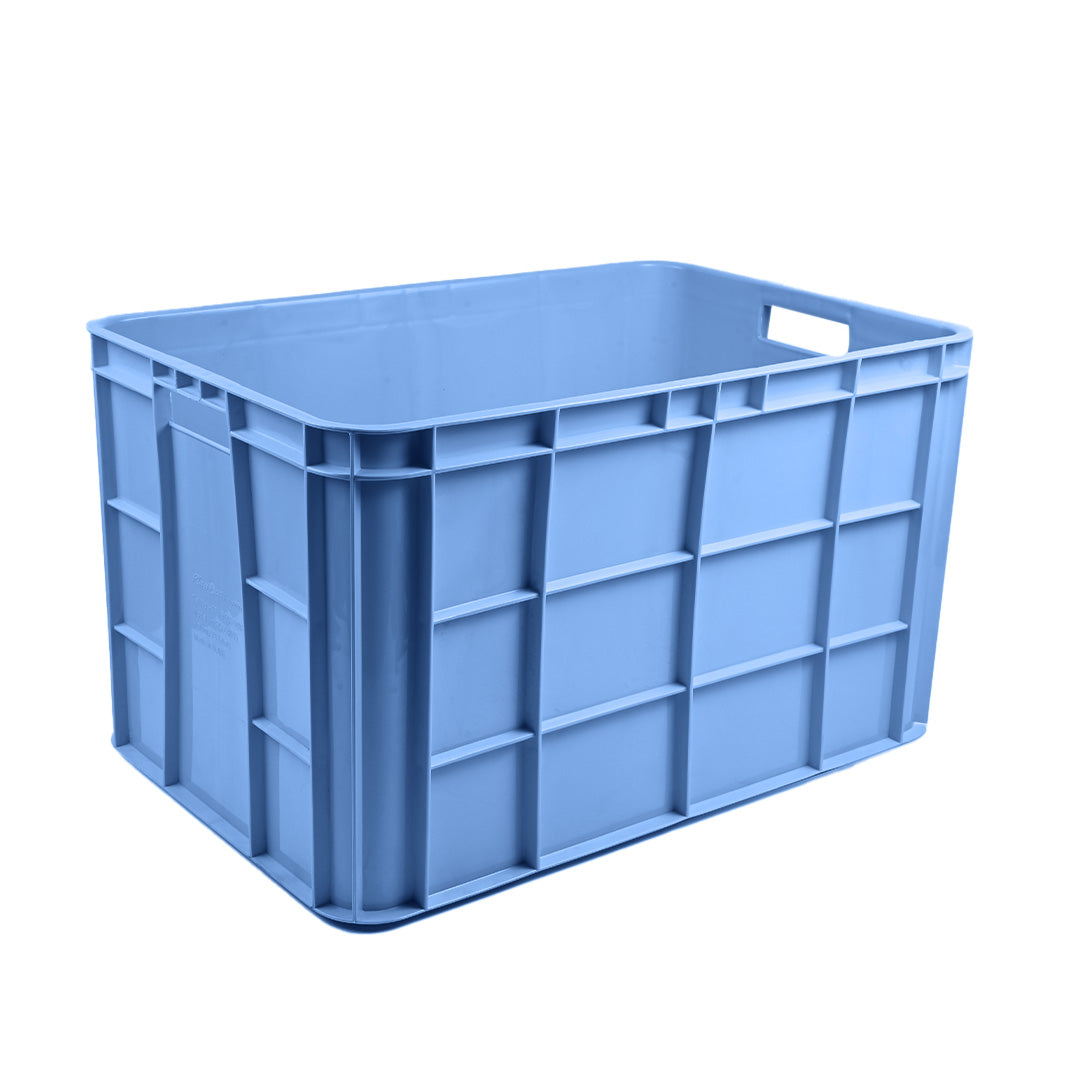 Fish Crate Storage Crate Storage Box Organizer Bin Stackable Basket Heavy Duty Reinforced Walls Anti-Slip Grid Base UV Stabilized Fade-Resistant Easy Handling for Seafood Food Storage Transport – 600 x 400 x 280 mm 67 L - Ethic Solutions -