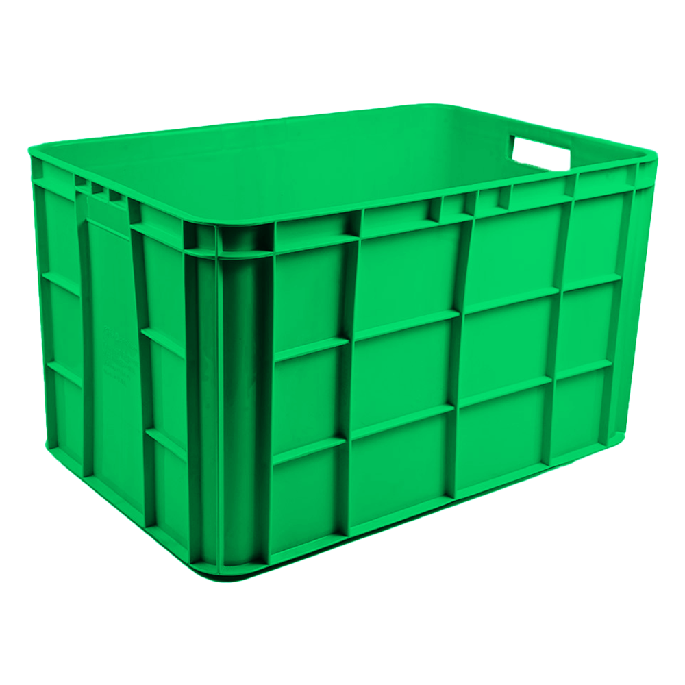 Fish Crate Storage Crate Storage Box Organizer Bin Stackable Basket Heavy Duty Reinforced Walls Anti-Slip Grid Base UV Stabilized Fade-Resistant Easy Handling for Seafood Food Storage Transport – 600 x 400 x 350 mm 72 L