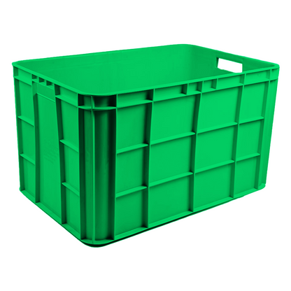 Fish Crate Storage Crate Storage Box Organizer Bin Stackable Basket Heavy Duty Reinforced Walls Anti-Slip Grid Base UV Stabilized Fade-Resistant Easy Handling for Seafood Food Storage Transport – 600 x 400 x 350 mm 72 L