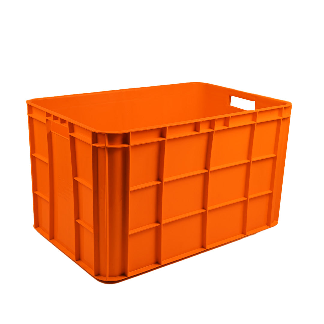 Fish Crate Storage Crate Storage Box Organizer Bin Stackable Basket Heavy Duty Reinforced Walls Anti-Slip Grid Base UV Stabilized Fade-Resistant Easy Handling for Seafood Food Storage Transport – 600 x 400 x 280 mm 67 L - Ethic Solutions -