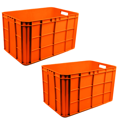 Fish Crate Storage Crate Storage Box Organizer Bin Stackable Basket Heavy Duty Reinforced Walls Anti-Slip Grid Base UV Stabilized Fade-Resistant Easy Handling for Seafood Food Storage Transport – 600 x 400 x 350 mm 72 L