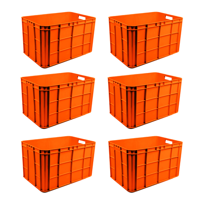 Fish Crate Storage Crate Storage Box Organizer Bin Stackable Basket Heavy Duty Reinforced Walls Anti-Slip Grid Base UV Stabilized Fade-Resistant Easy Handling for Seafood Food Storage Transport – 600 x 400 x 350 mm 72 L