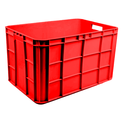 Fish Crate Storage Crate Storage Box Organizer Bin Stackable Basket Heavy Duty Reinforced Walls Anti-Slip Grid Base UV Stabilized Fade-Resistant Easy Handling for Seafood Food Storage Transport – 600 x 400 x 350 mm 72 L