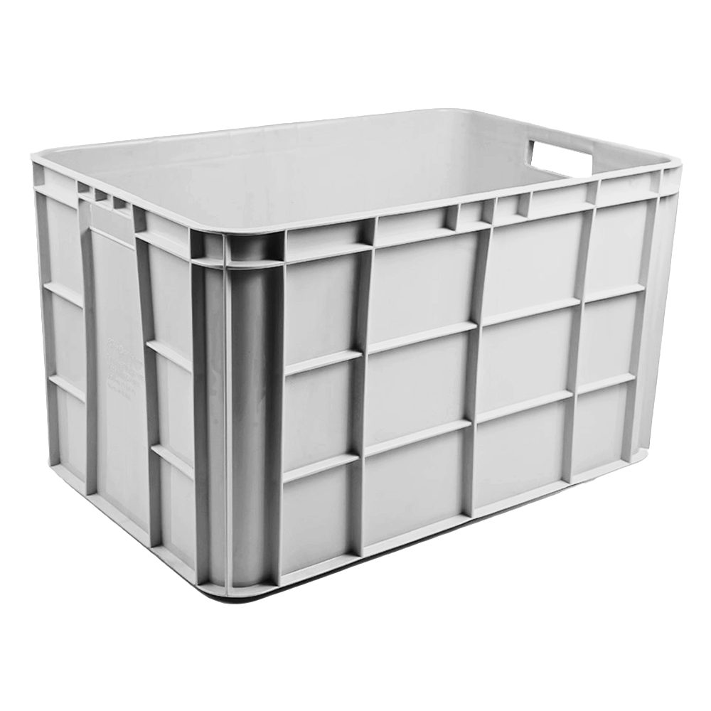 Fish Crate Storage Crate Storage Box Organizer Bin Stackable Basket Heavy Duty Reinforced Walls Anti-Slip Grid Base UV Stabilized Fade-Resistant Easy Handling for Seafood Food Storage Transport – 600 x 400 x 350 mm 72 L