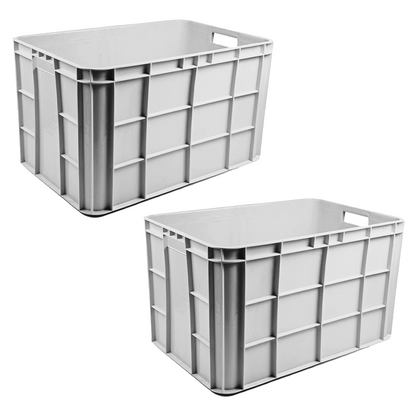 Fish Crate Storage Crate Storage Box Organizer Bin Stackable Basket Heavy Duty Reinforced Walls Anti-Slip Grid Base UV Stabilized Fade-Resistant Easy Handling for Seafood Food Storage Transport – 600 x 400 x 350 mm 72 L