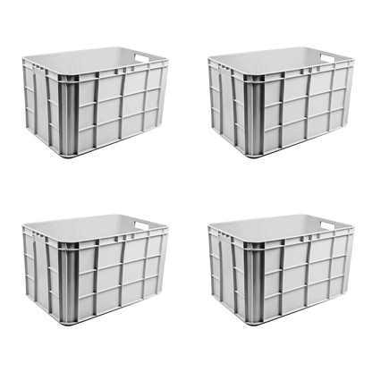 Fish Crate Storage Crate Storage Box Organizer Bin Stackable Basket Heavy Duty Reinforced Walls Anti-Slip Grid Base UV Stabilized Fade-Resistant Easy Handling for Seafood Food Storage Transport – 600 x 400 x 350 mm 72 L