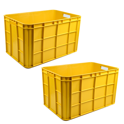 Fish Crate Storage Crate Storage Box Organizer Bin Stackable Basket Heavy Duty Reinforced Walls Anti-Slip Grid Base UV Stabilized Fade-Resistant Easy Handling for Seafood Food Storage Transport – 600 x 400 x 350 mm 72 L