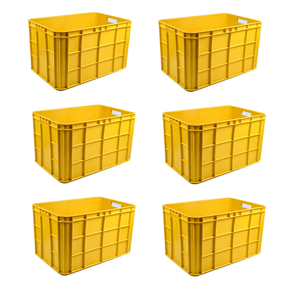Fish Crate Storage Crate Storage Box Organizer Bin Stackable Basket Heavy Duty Reinforced Walls Anti-Slip Grid Base UV Stabilized Fade-Resistant Easy Handling for Seafood Food Storage Transport – 600 x 400 x 350 mm 72 L