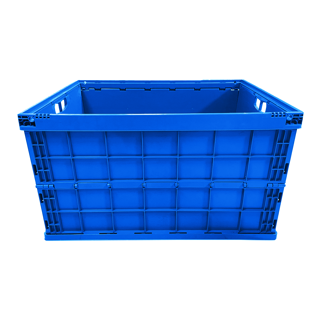 Heavy Duty Folding Storage Box 800×600×450mm – Large Collapsible Closed Plastic Crate, Foldable Logistics Container, Warehouse Bulk Bin, Collapsing Storage Crate for Transport & Organization