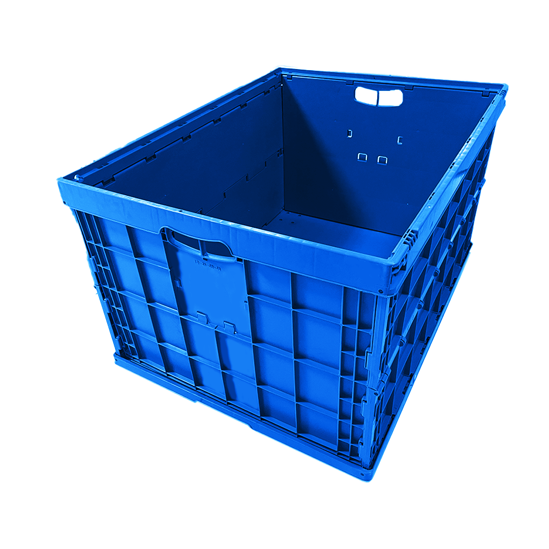 Heavy Duty Folding Storage Box 800×600×450mm – Large Collapsible Closed Plastic Crate, Foldable Logistics Container, Warehouse Bulk Bin, Collapsing Storage Crate for Transport & Organization