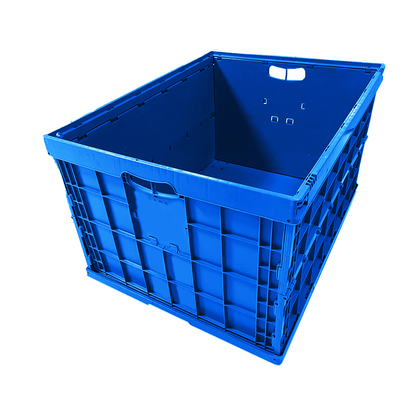 Heavy Duty Folding Storage Box 800×600×450mm – Large Collapsible Closed Plastic Crate, Foldable Logistics Container, Warehouse Bulk Bin, Collapsing Storage Crate for Transport & Organization