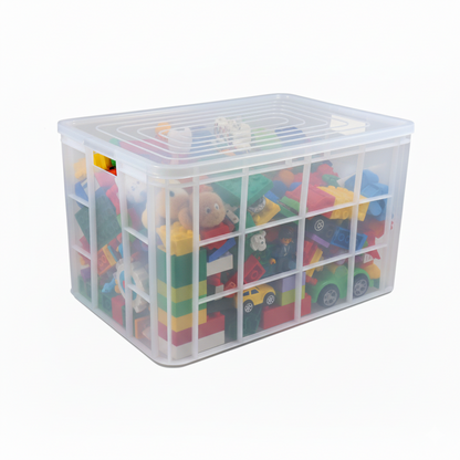 Clear Fish Crate Storage Crate Storage Box With Lid Organizer Bin Stackable Basket Heavy Duty Reinforced Walls Anti-Slip Grid Base UV Stabilized Fade-Resistant Easy Handling for Seafood Food Storage Transport – 600 x 400 x 350 mm 72 L