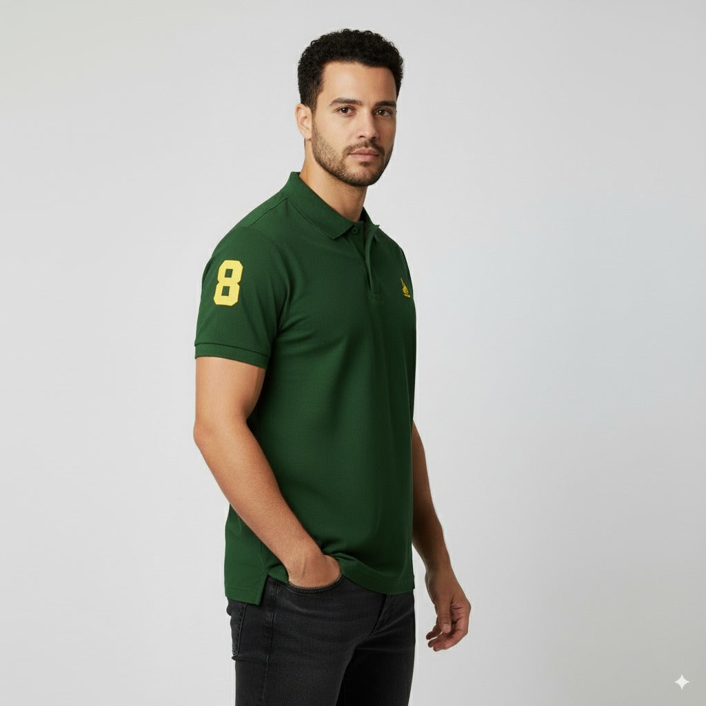 Polo T-Shirt for Men – Premium Cotton Short Sleeve Casual with Embroidered Logo Summer Collar Shirts Button Solid Color