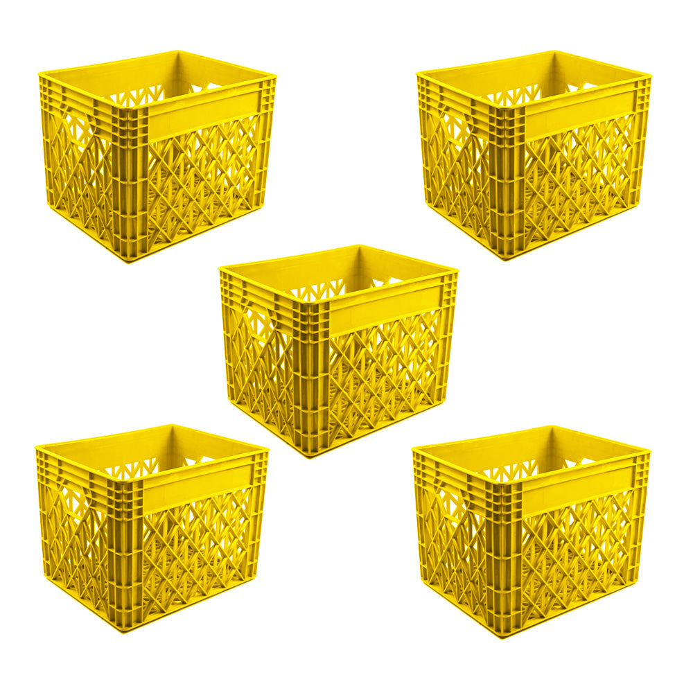 Milk Crate Storage Crate Storage Box Organizer Bin Stackable Basket Heavy Duty Reinforced Walls Anti-Slip Grid Base UV Stabilized Fade-Resistant Easy Handling for Dairy Food Storage Transport – 400 x 320 x 300 mm 36 L