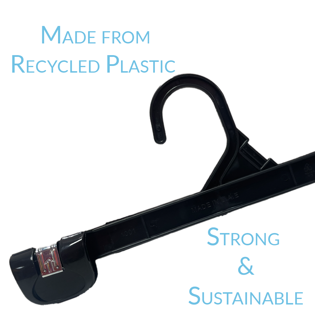 10 INCH PLASTIC BOTTOM HANGERS WITH METAL CLIPS 500 PACK - NB 1001
