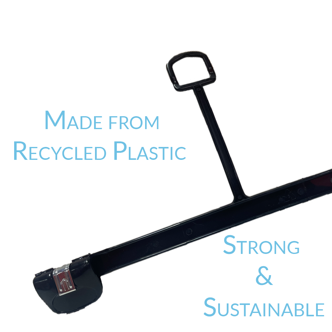 12 INCH PLASTIC BOTTOM HANGERS WITH LOOP & METAL CLIPS 500 PACK - NB 1102