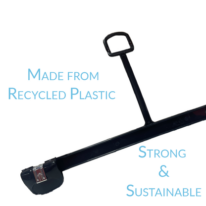 12 INCH PLASTIC BOTTOM HANGERS WITH LOOP & METAL CLIPS 500 PACK - NB 1102
