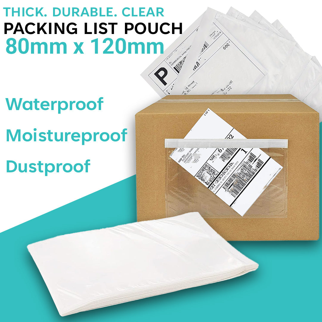 140mm x 115mm Self Adhesive Document Pouch Clear Recycled AWB Bag for Shipping Air Way Bill Packing Slip Pouch Shipping Envelope Label Sticker