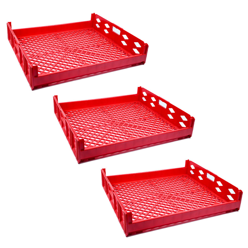 Toast Crate Storage Crate Storage Box Organizer Bin Stackable Basket Heavy Duty Reinforced Walls Anti-Slip Grid Base UV Stabilized Fade-Resistant Easy Handling for Bakery Food Storage Transport – 750 x 650 x 150 mm 73 L