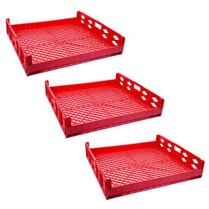 Toast Crate Storage Crate Storage Box Organizer Bin Stackable Basket Heavy Duty Reinforced Walls Anti-Slip Grid Base UV Stabilized Fade-Resistant Easy Handling for Bakery Food Storage Transport – 750 x 650 x 150 mm 73 L