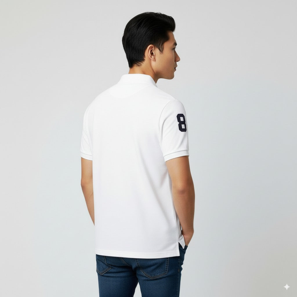 Polo T-Shirt for Men – Premium Cotton Short Sleeve Casual with Embroidered Logo Summer Collar Shirts Button Solid Color